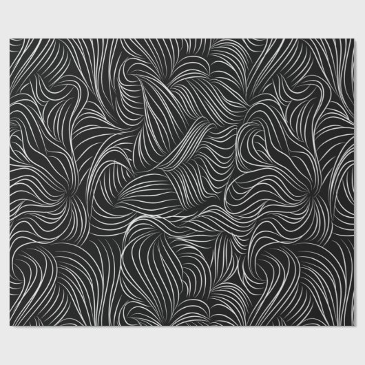 Wrapppapier met witte kromme lijnen cadeaupapier (Vlak)