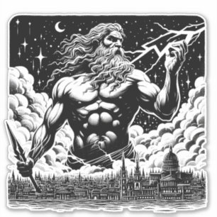 Wrath of Zeus inkt Illustratie Griekse mythologie  Sticker