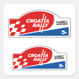 WRC Kroatië Rally Championship auto racen Vierkante Sticker