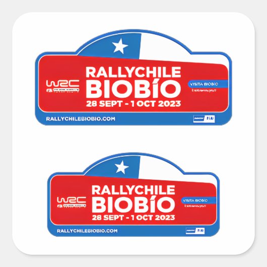 WRC rally chili biobio chili rally kampioenschap Vierkante Sticker (Voorkant)