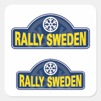 WRC rally Zweden umea auto racen autosport Vierkante Sticker