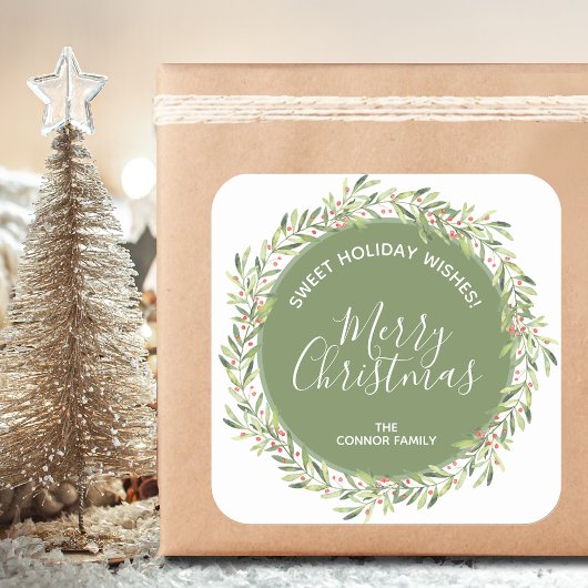 Wreate kersthomemade Holiday Baking Vierkante Sticker