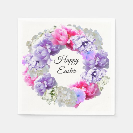 Wreater Floral Happy Paast Paper Napkins Servet (Voorkant)