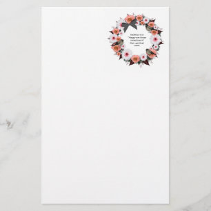 Wreater Flowers Greenery Floral Religious Gift Art Briefpapier