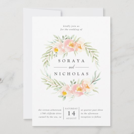 Wreath Airy | Faire-part de mariage (Devant)