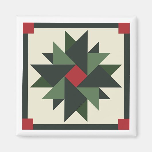 Wreath Barn Quilt Magnet Magneet (Voorkant)