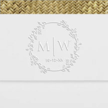 Wreath botanique Deux premiers Mariages Monogramme