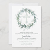 Wreath Croix Bleue Première communion Invitations (Devant)