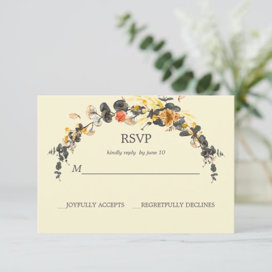 Wreath d'automne | Mariage moderne RSVP (Debout devant)