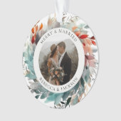 Wreath de Noël moderne | Photo mariée et joyeuse (devant)