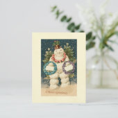 Wreath Decorated Snowman Briefkaart (Staand voorkant)