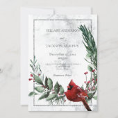 Wreath d'hiver et Faire-part de mariage cardinal r (Devant)