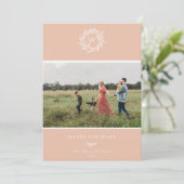 Wreath d'hiver Monogramme Carte photo de vacances  (Debout devant)