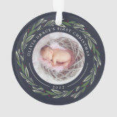 Wreath d'hiver | Première photo de Noël du bébé (dos)