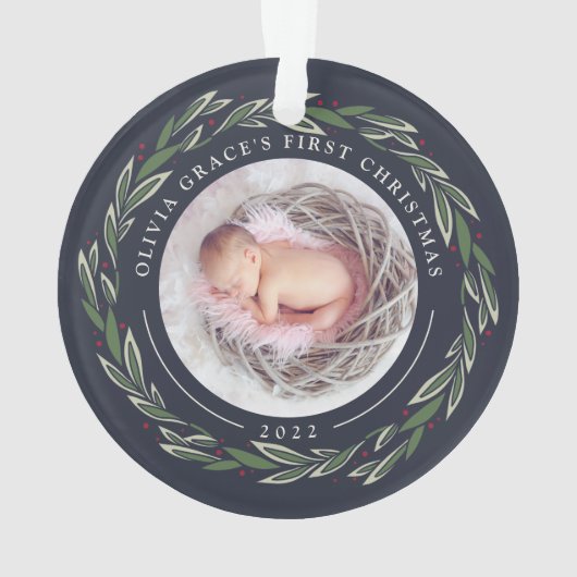 Wreath d'hiver | Première photo de Noël du bébé (dos)