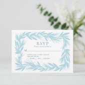 Wreath d'hiver sur blanc carte de mariage moderne (Debout devant)