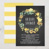 Wreath florale| Invitation à la douche nuptiale (Devant / Derrière)
