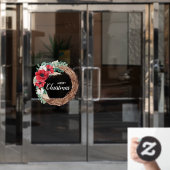 Wreath Flowers Greenery Holiday Raamsticker (Kantoordeur)