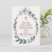 Wreath Funeral Memorial Pink Merci Cartes (Debout devant)