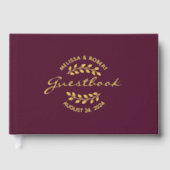 Wreath Gold Foil sur le Mariage Bourgogne (Recto)