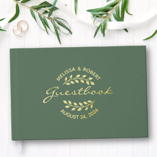 Wreath Gold Foil sur Mariage vert