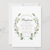 Wreath Greener | Invitation de baptême d'aquarelle (Devant)