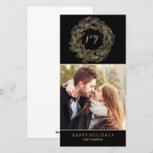 WREATH HIVER | JOY | CARTE DE VACANCES ÉLÉGANTE (Devant / Derrière)