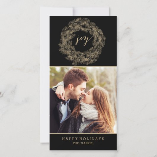 WREATH HIVER | JOY | CARTE DE VACANCES ÉLÉGANTE (Devant)