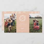 Wreath Hiver Monogramme Vacances 2 Cartes photos R (Devant / Derrière)