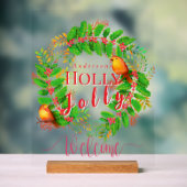 Wreath Holly Jolly Family White (Neutre)