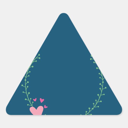 wreath-laurel-wreath-huwelijk driehoek sticker (Voorkant)