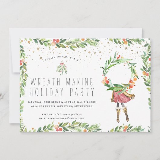 Wreath Making | Uitnodiging feestdag (Voorkant)