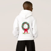 Wreath Merry kerst Hoody (Achterkant volledig)
