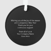 Wreath moderne Joyeuses vacances Votre logo Promot (dos)