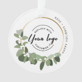 Wreath moderne Joyeuses vacances Votre logo Promot (devant)
