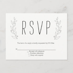 Wreath moderne rustique mariage rsvp cartes postal