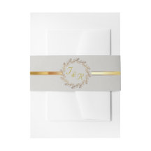 Wreath Monogram & Ribbon - Lt Grey