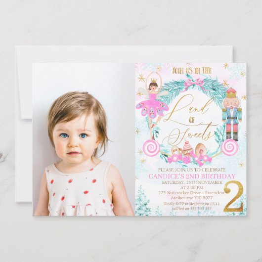 Wreath Nutkraker Land van zoet 2e verjaardag Kaart (Voorkant)