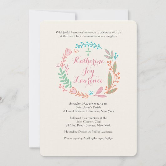 Wreath of Joy Invitation (Devant)
