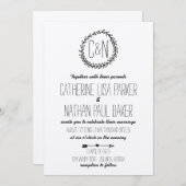 Wreath Rustique Kraft Faire-part de mariage (Devant / Derrière)