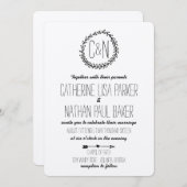 Wreath Rustique Kraft Faire-part de mariage (Devant / Derrière)