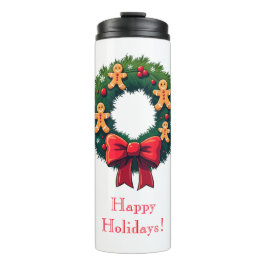 Wreath with Gingerbread Men Thermosbeker