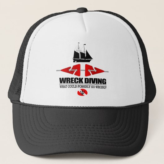 Wreck Diving (wat kan mogelijk verkeerd gaan?) Trucker Pet (Voorkant)