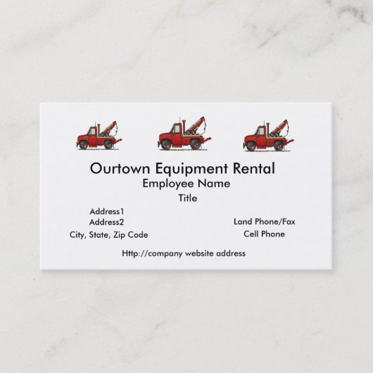 Wrecker voor vrachtwagen visitekaartje (Voorkant)