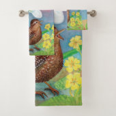 Wren Bird & Snowdrop & Spring Bad Handdoek (Insitu)