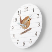 Wren Bird Specialized Nursery Decor Wall Clock Grote Klok (Hoek)
