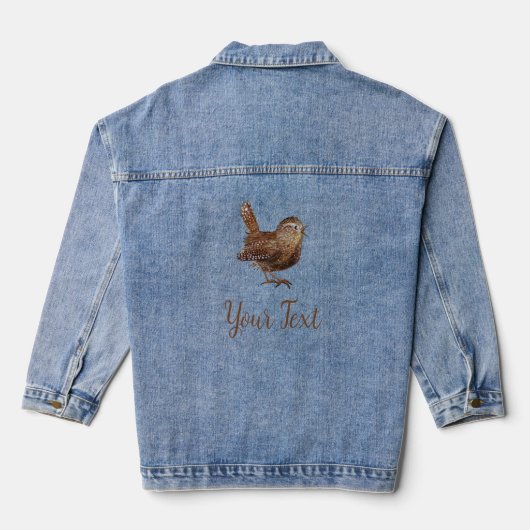 Wren Bird (Troglodytes) gepersonaliseerd Denim Jacket (Achterkant)
