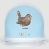 Wren Bird (Troglodytes) gepersonaliseerd Sneeuwbol (Achterkant)