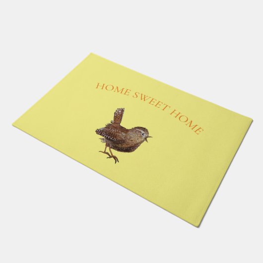 Wren Bird (Troglodytes Troglodytes) zingend Deurmat (Schuin)