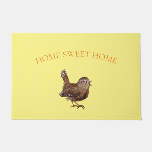 Wren Bird (Troglodytes Troglodytes) zingend Deurmat (Voorkant)